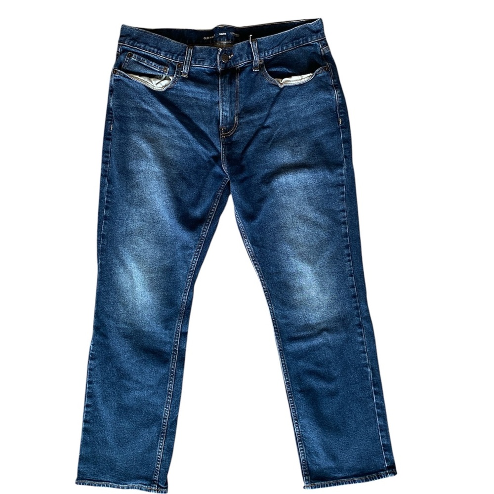 Old Navy Men's Straight Leg Blue Wash Jeans, Men’s 36x30
